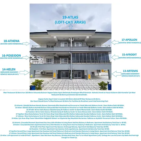 דירה Mavi Restaurant & 3